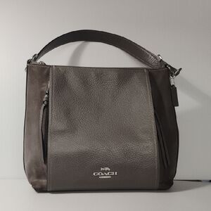 Coach Gray Leather Hobo Shoulder Bag